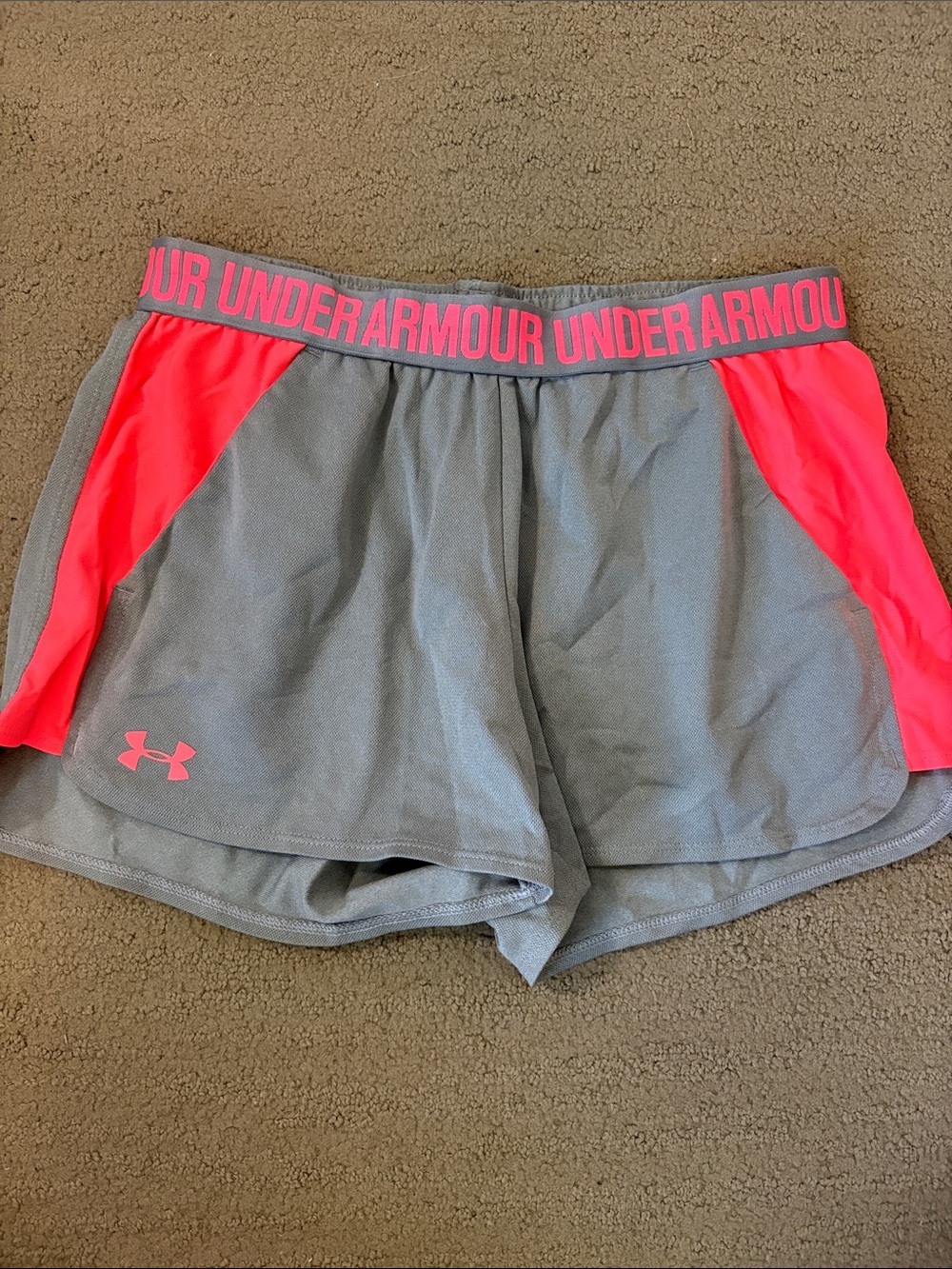 Under Armour Women’s Gray & Neon Pink Athletic Shorts